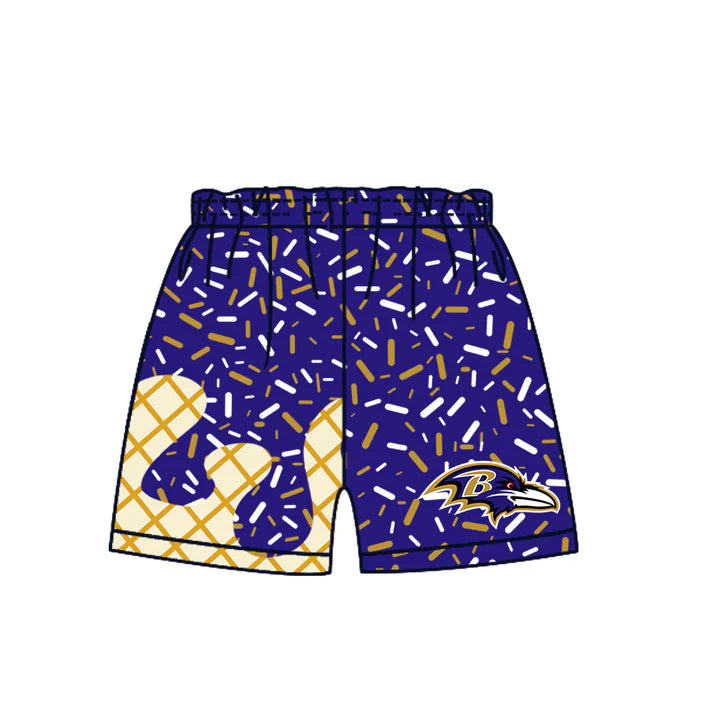 7.8 Custom Moq 3 Baby Girls Ravens Sprinkles Team Sports Shorts