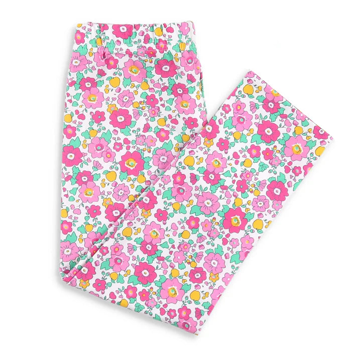 9.26 P0870 Baby Girls Pink Flowers Leggings Pants Preorder