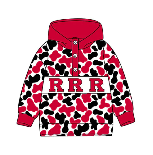 10.15 Custom Moq 8 Baby Boys Red Black Camo R Team Button Hoodies Top