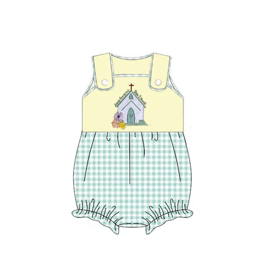 12.5 MOQ:5pcs SR3704 pre-order baby girl clothes cross print girl easter summer bubble