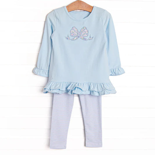 11.18 MOQ：5pcs GLP3165 pre-order toddler girl clothes bows print girl winter set