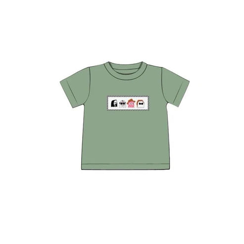 5.19 BT1248 Baby Boys Green Short Sleeves Ghosts Tee Shirts Top Preorder