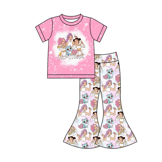 12.10 MOQ：5pcs GSPO2247 pre-order toddler girl clothes kpop print girl valentine's Day set