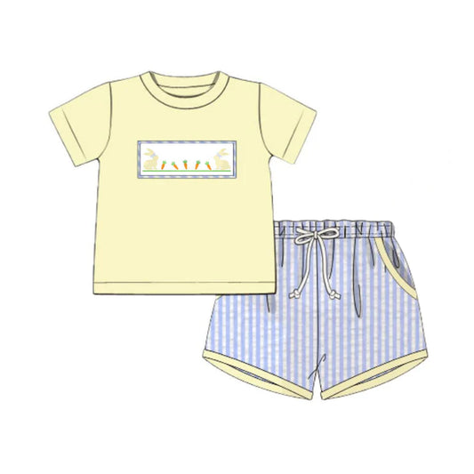 11.26 MOQ:5pcs BSSO1723 pre-order baby boy clothes rabbit toddler boy easter summer outfit