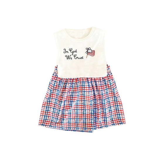 11.27 MOQ:5pcs GSD3240 pre-order toddler girl clothes flag girl girl 4th of July summer dress