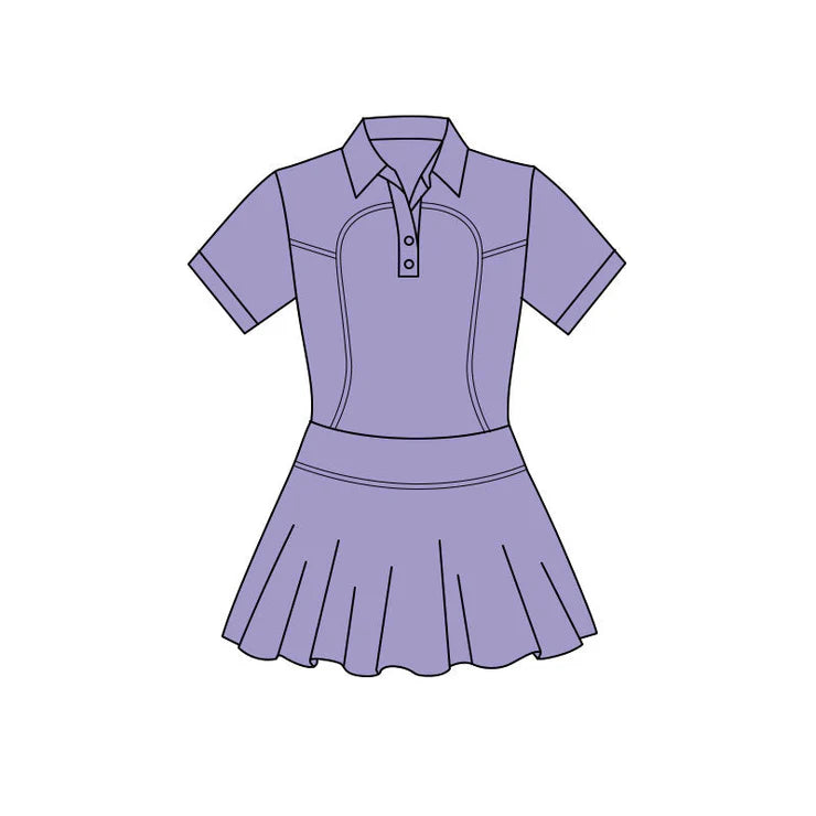 11.24 MOQ：5pcs GSD3161 pre-order toddler clothes purple girl yoga summer dress
