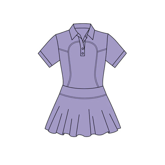 11.24 MOQ:5pcs GSD3161 pre-order toddler clothes purple girl yoga summer dress