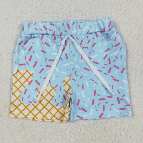 6.17 SS0609 Baby Boys Ice Cream Drip Team Shorts Bottom