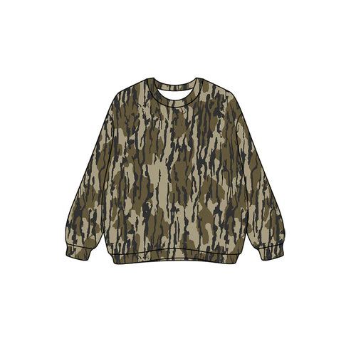 7.25 GT1123 Adult Women Olive Bottomland Camo Long Sleeves Western Tee Shirts Top Preorder