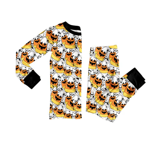 8.5 BLP1211 Baby Boys Ghost Candy Top Pants Halloween Pajamas Set Preorder