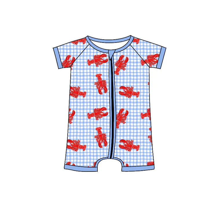 11.8 MOQ:5pcs SR3495 pre-order baby boy clothes crayfish toddler boy summer romper