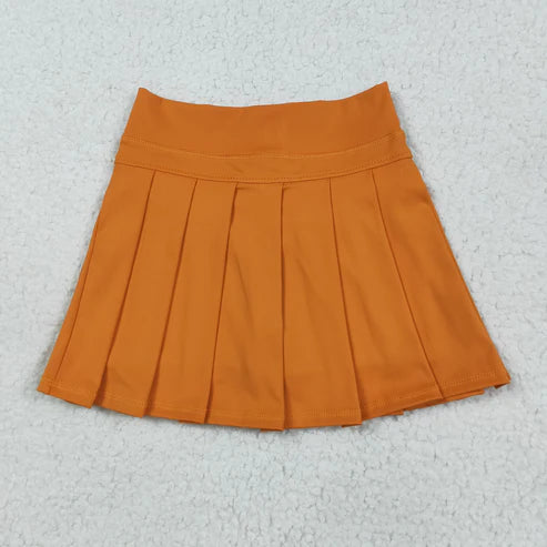 8.13 GLK0109 Baby Girls Short Sleeves Orange Yoga Skorts Bottom