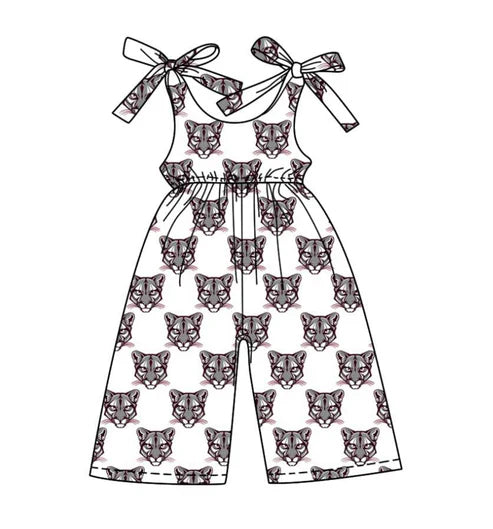 8.9 Custom Moq 5 Baby Girls Bows Strap Team Pant Jumpsuits