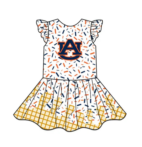 5.17 Preorder(Moq 3) Baby Girls Team Ice Cream Drips AU Knee Length Dress