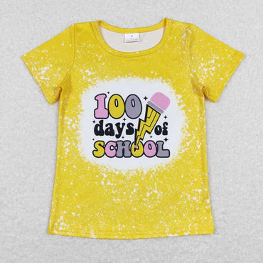 3.10 GT0387 baby boy clothes boy back to school top 100days of school tshirt