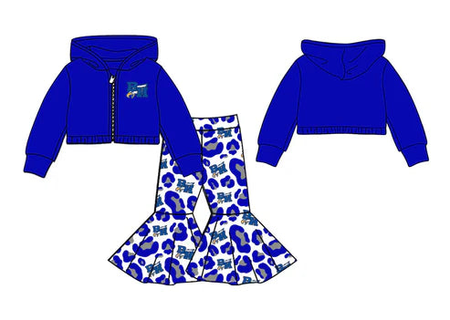 7.4 Custom Moq 3 Baby Girls BH Eagles Team Hooded Shirts Top Bell Pants Clothes Sets