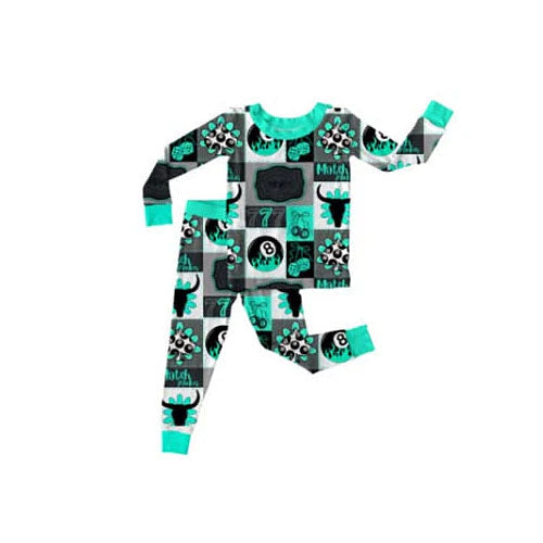 11.25 MOQ：5pcs BLP1402 pre-order toddler boy clothes cowboy boy winter pajamas outfit