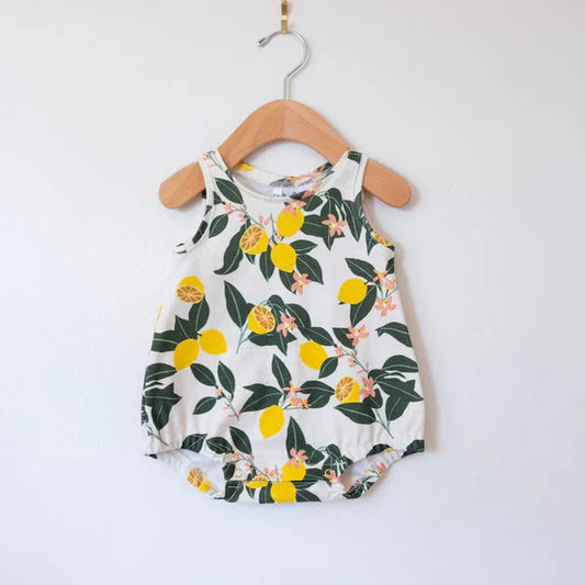 12.15 MOQ:5pcs SR3744 pre-order baby girl clothes lemon print girl summer bubble