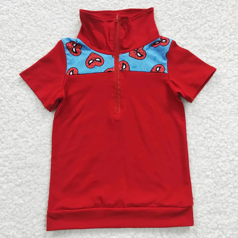 BT0158 Baby Boys Cartoon Red Summer Pullovers Tops