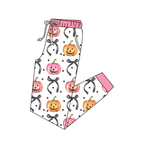 6.10 Custom Moq 3 Adult Women Halloween Pumpkins Bows Jogger Pants