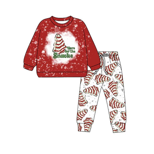 6.3 BLP0983 Baby Boys Christmas Tree Snacks Shirt Pocket Pants Clothes Sets Preorder