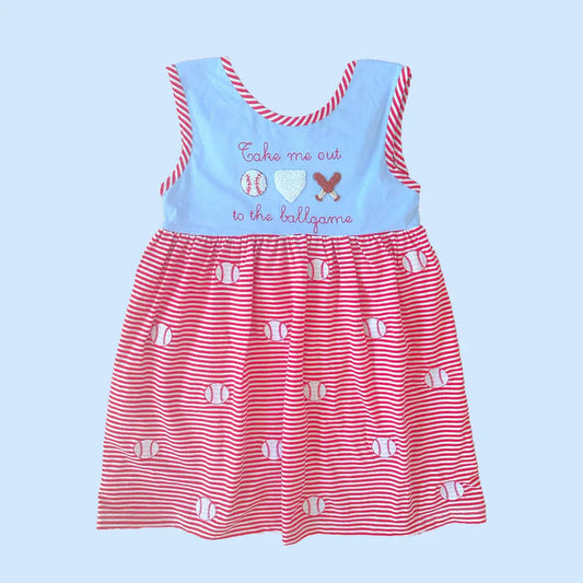 11.27 MOQ:5pcs GSD3237 pre-order toddler girl clothes baseball girl summer dress