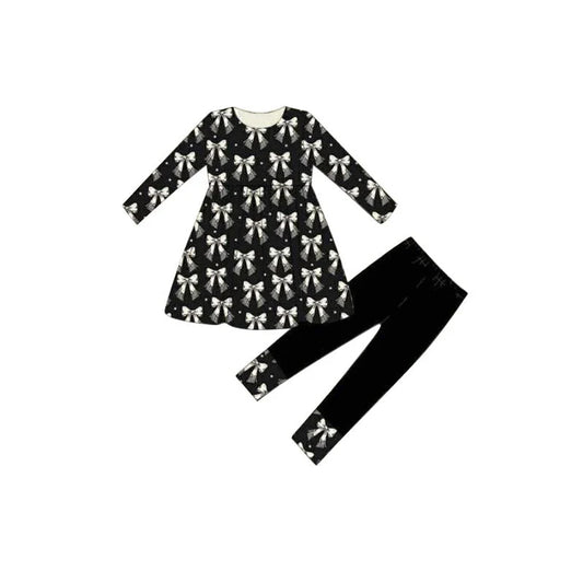 11.18 MOQ：5pcs GLP3162 pre-order toddler girl clothes bows print girl winter set