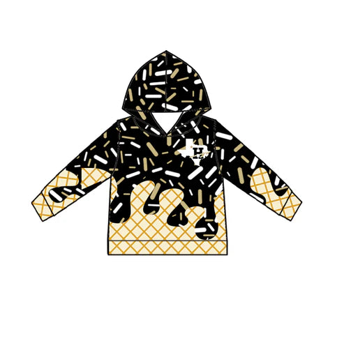 7.5 Custom Moq 3 Baby Boys Long Sleeves Black Haskell Team Hoodies Top