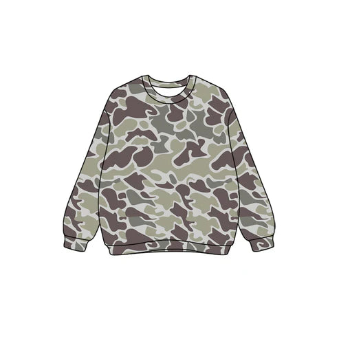 7.25 GT1124 Adult Women Gray Camo Long Sleeves Western Tee Shirts Top Preorder