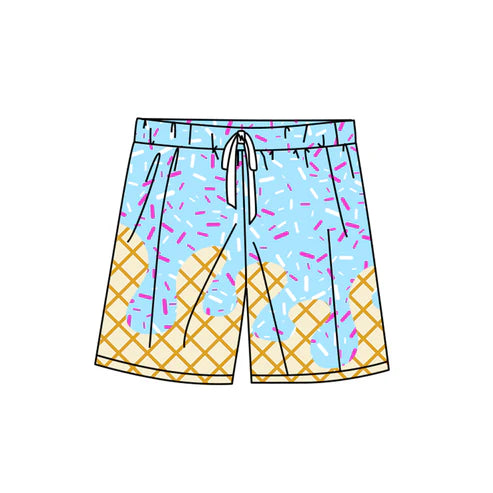 8.7 S0578 Adult Men Blue Drip Team Swimming Trunks Preorder
