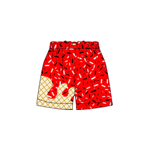 7.30 SS0637 Baby Boys Red Drip Team Shorts Bottom Preorder