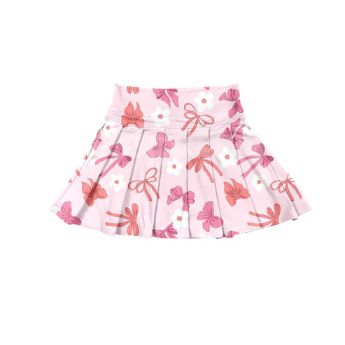 7.1 no moq GLK0120 pre-order baby girls clothes yoga bow floral pink Skirts dress