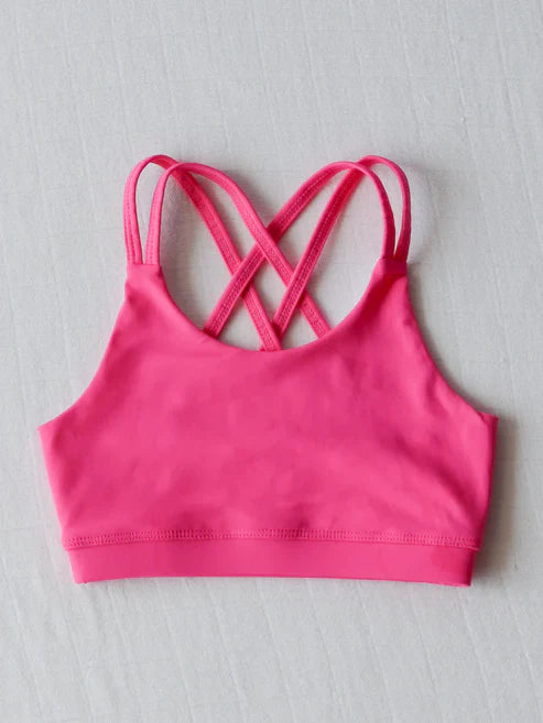 4.17  GT1010 Baby Girls Hot Pink Strap Yoga Vest Top Preorder