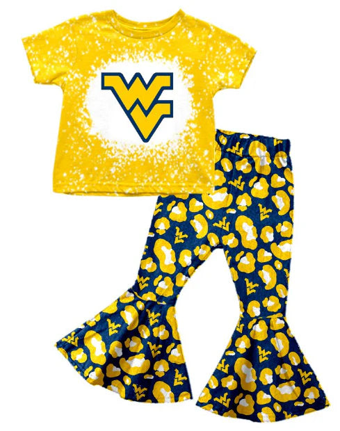 5.13 custom W V team short sleeve pants outfit for baby girls clothes