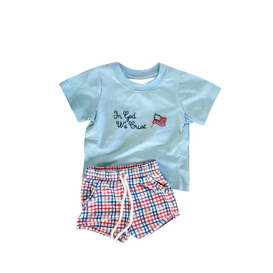 11.26 MOQ:5pcs BSSO1726 pre-order baby boy clothes flag toddler boy 4th of July summer outfit