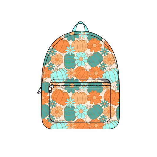 6.14  BA0316 Baby Kids Pumpkins Flowers School Zipper Back Bags Preorder
