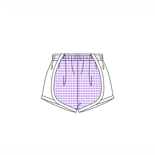 3.27 SS0495 Baby Girls White Lavender Plaid Shorts Bottoms Preorder