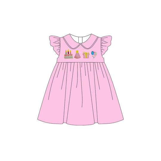 12.22 MOQ:5pcs GSD3463 pre-order toddler girl clothes cakes print girl happy birthday dress