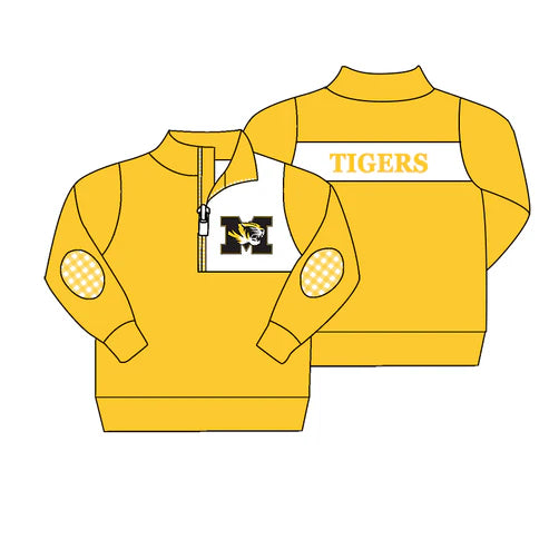 8.30 Custom Moq 5 Baby Boys Tigers Team Zip Pullovers Tops Tee Shirts