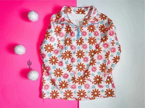 5.30 GT0791 Baby Girls Flower Zip Pullovers Tops Preorder