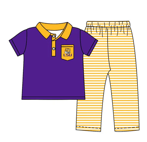 5.6 Baby Boys LSUTiger Shirt Team Pants Outfits Clothes Sets Preorder (moq 3)