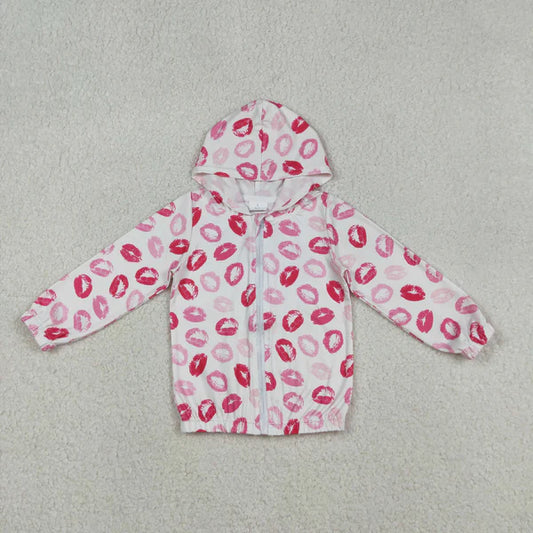 12.13 GT1420 Baby Girls Pink Mouths Valentine Zipper Hoodies Jacket