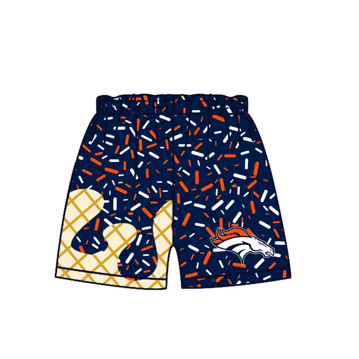 7.8 Custom Moq 3 Baby Girls BRONCOS Sprinkles Team Sports Shorts