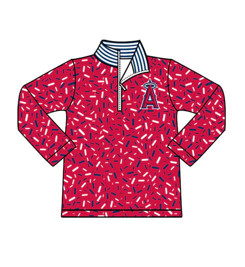 10.17  Custom Moq 8 Baby Boys Red Sprinkles Zipper A Team Pullovers Top
