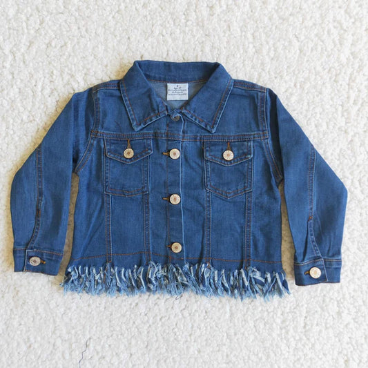 6 B1-39 Girls Blue Tassel Jackets