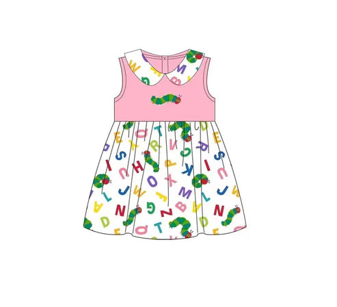 GSD2152 Baby Girls Caterpillar Pink Sleeveless Knee Length Dresses preorder