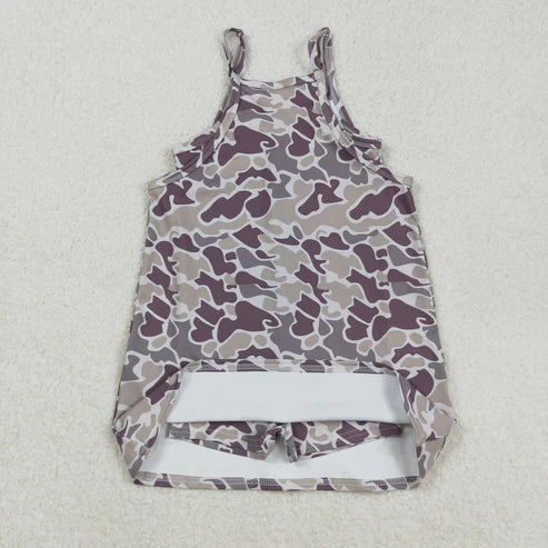 9.1 GSD2719 Baby Girls Strap Gray Camo Pockets Yoga Dress