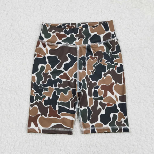 5.9 SS0534 Baby Girls Brown Camo Biking Shorts Bottoms