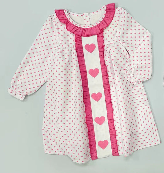 11.20 MOQ:5pcs GLD1510 pre-order toddler girl clothes heart print girl Valentine dress