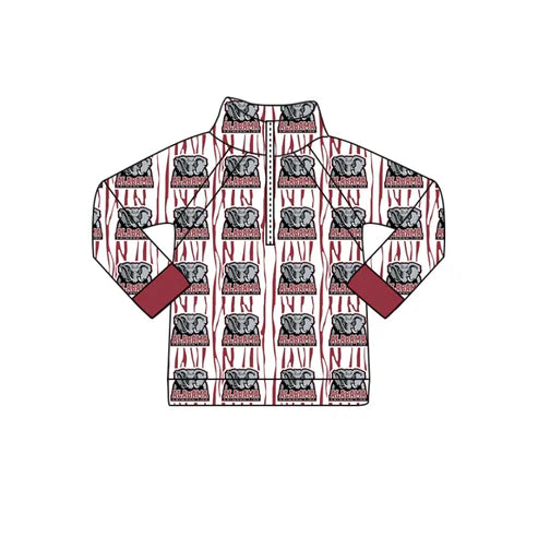 11.4  Baby Boys Red Alabama Team Pullover Jackets Tops
